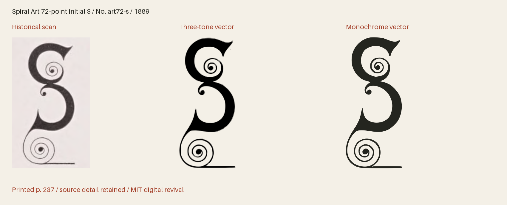 Historical scan beside the three-tone and monochrome vector revivals