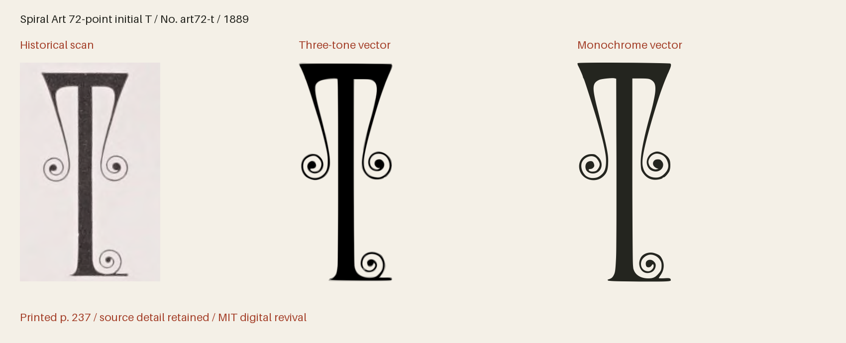 Historical scan beside the three-tone and monochrome vector revivals
