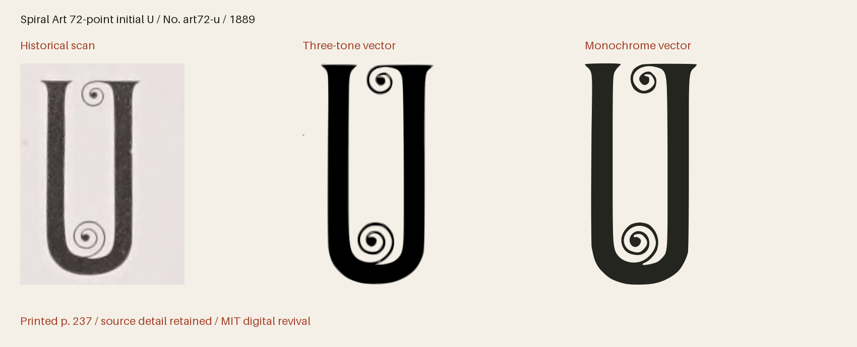 Historical scan beside the three-tone and monochrome vector revivals