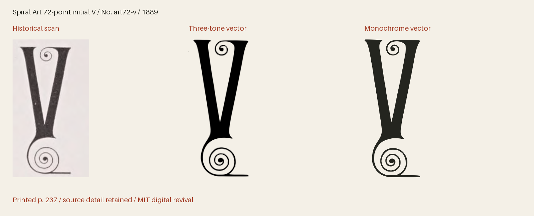 Historical scan beside the three-tone and monochrome vector revivals