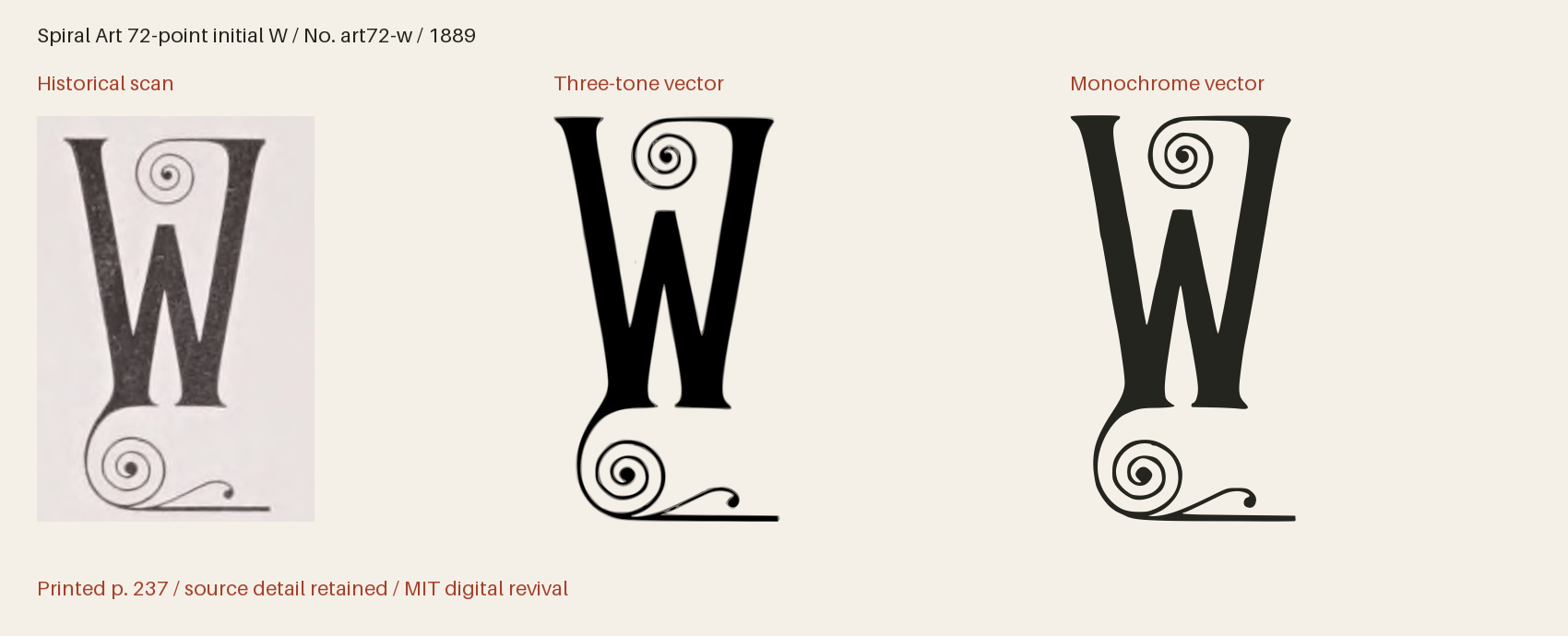 Historical scan beside the three-tone and monochrome vector revivals