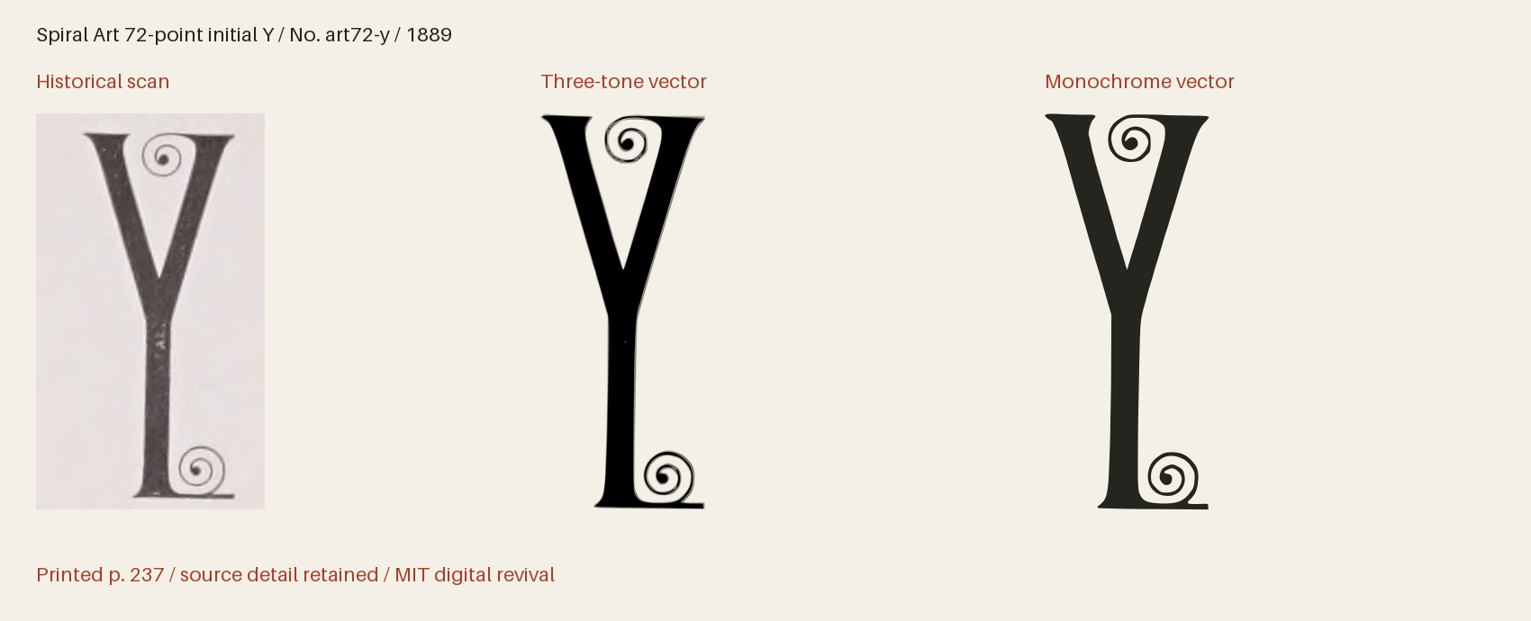 Historical scan beside the three-tone and monochrome vector revivals