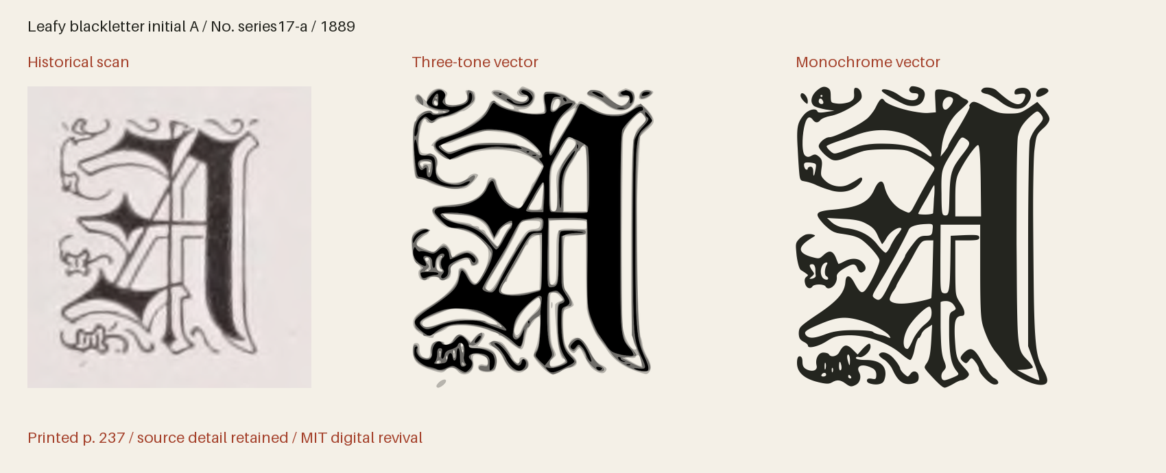 Historical scan beside the three-tone and monochrome vector revivals