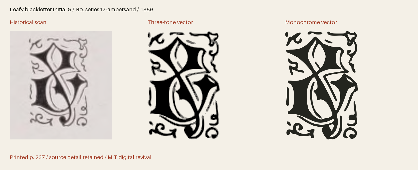 Historical scan beside the three-tone and monochrome vector revivals