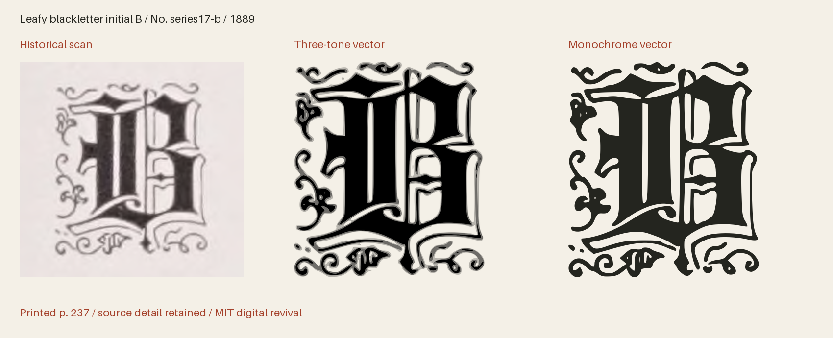 Historical scan beside the three-tone and monochrome vector revivals