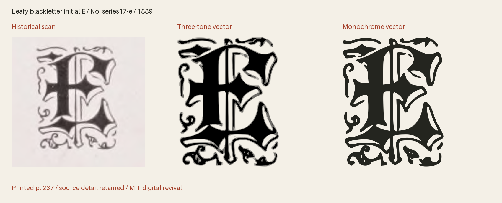 Historical scan beside the three-tone and monochrome vector revivals