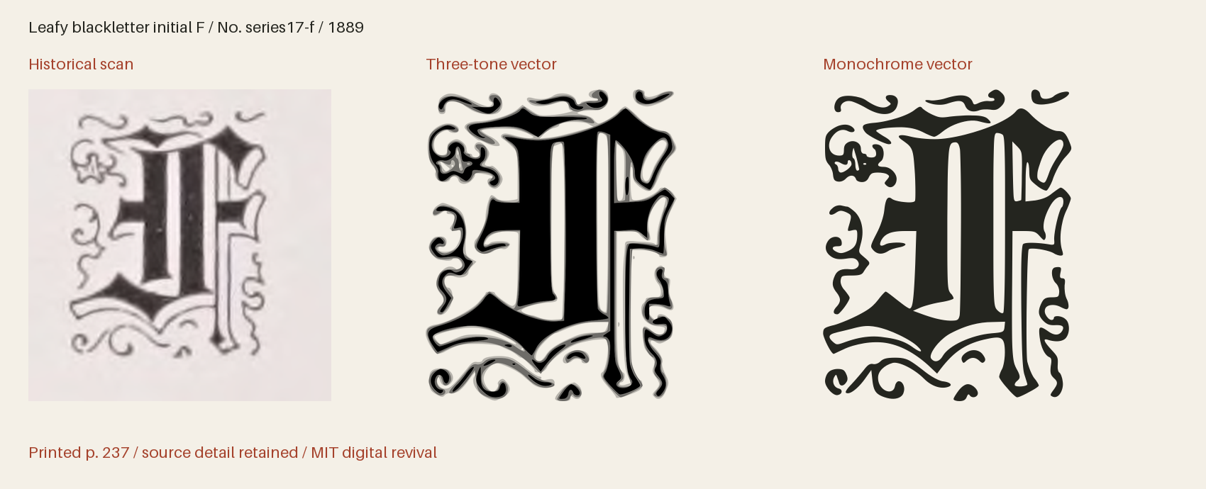 Historical scan beside the three-tone and monochrome vector revivals