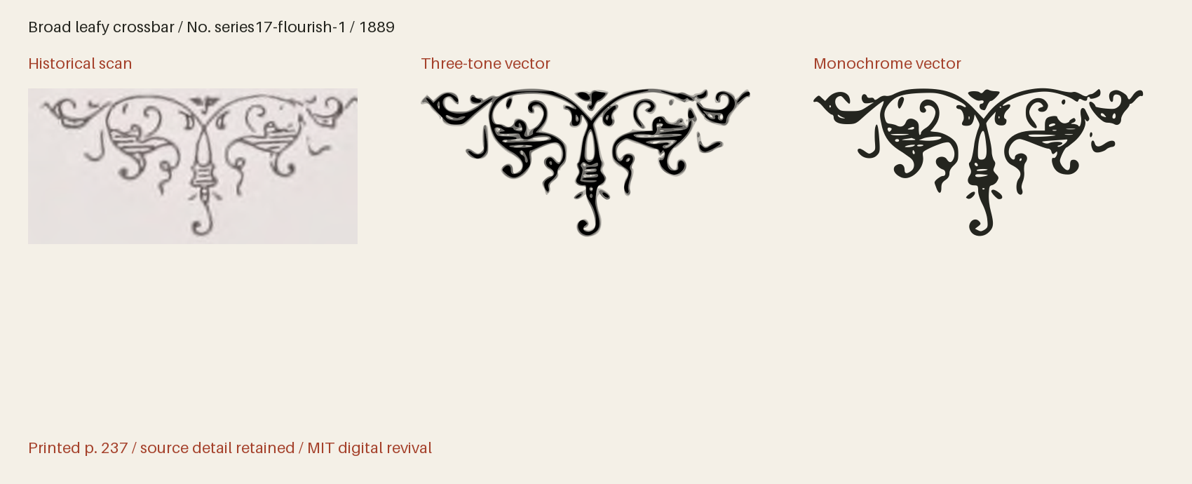 Historical scan beside the three-tone and monochrome vector revivals