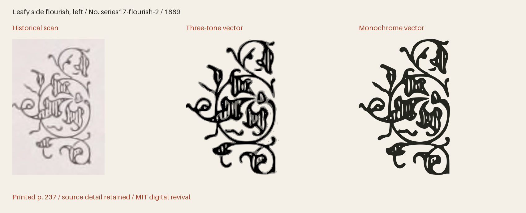 Historical scan beside the three-tone and monochrome vector revivals