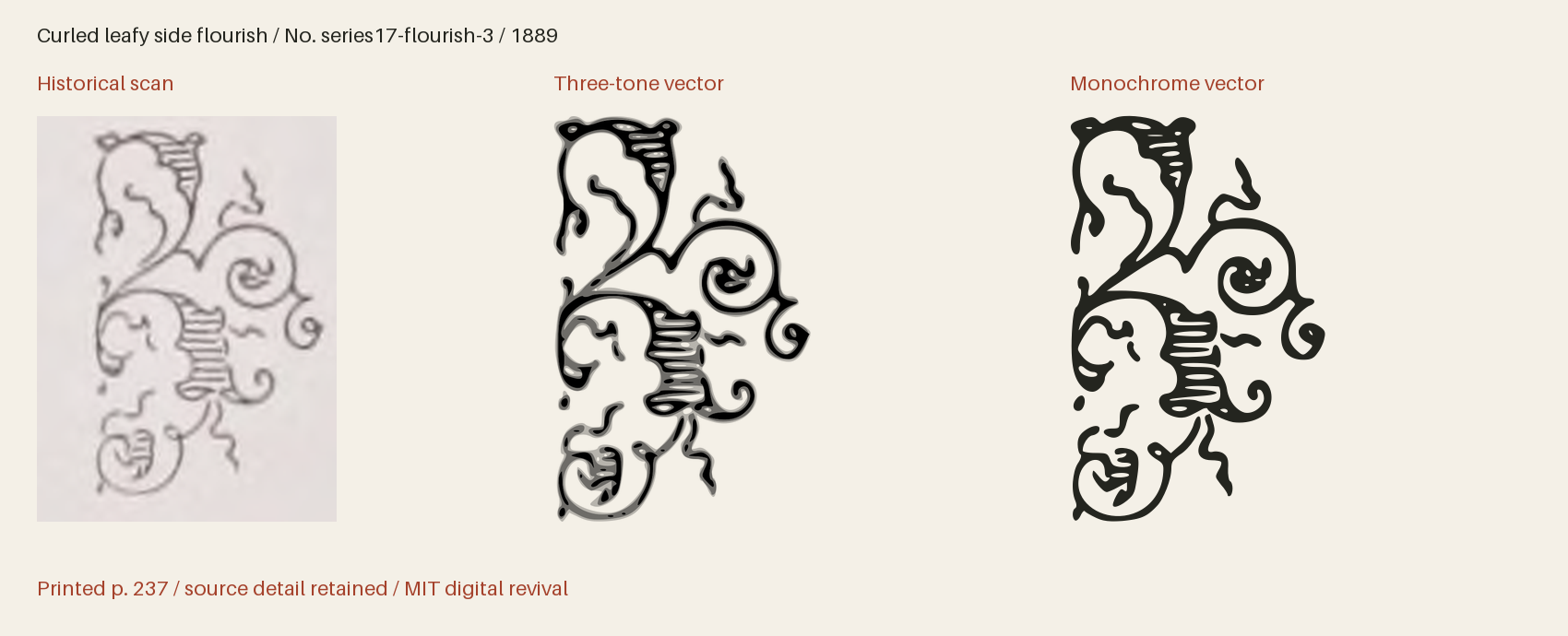 Historical scan beside the three-tone and monochrome vector revivals