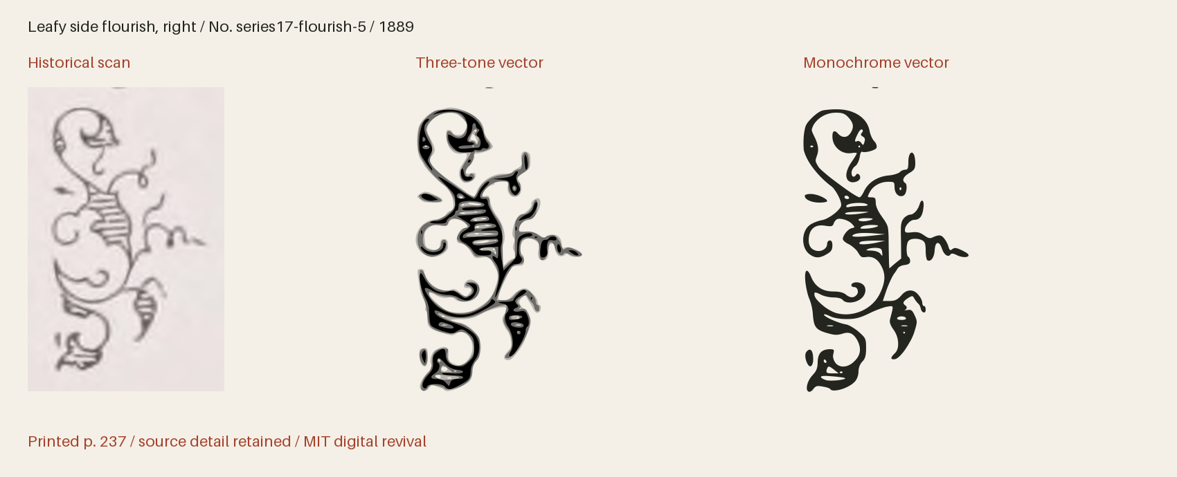 Historical scan beside the three-tone and monochrome vector revivals