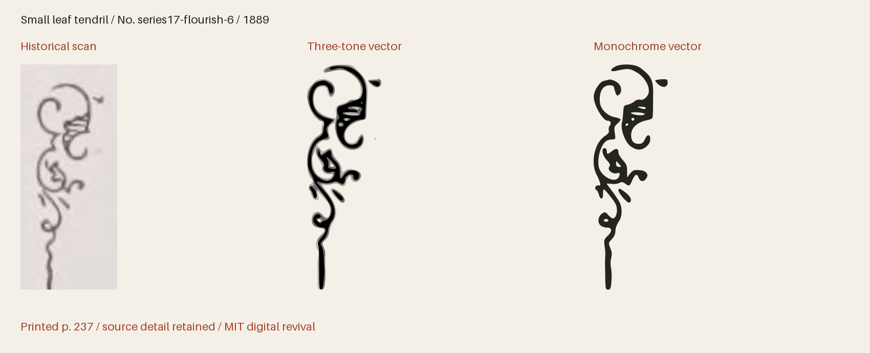Historical scan beside the three-tone and monochrome vector revivals