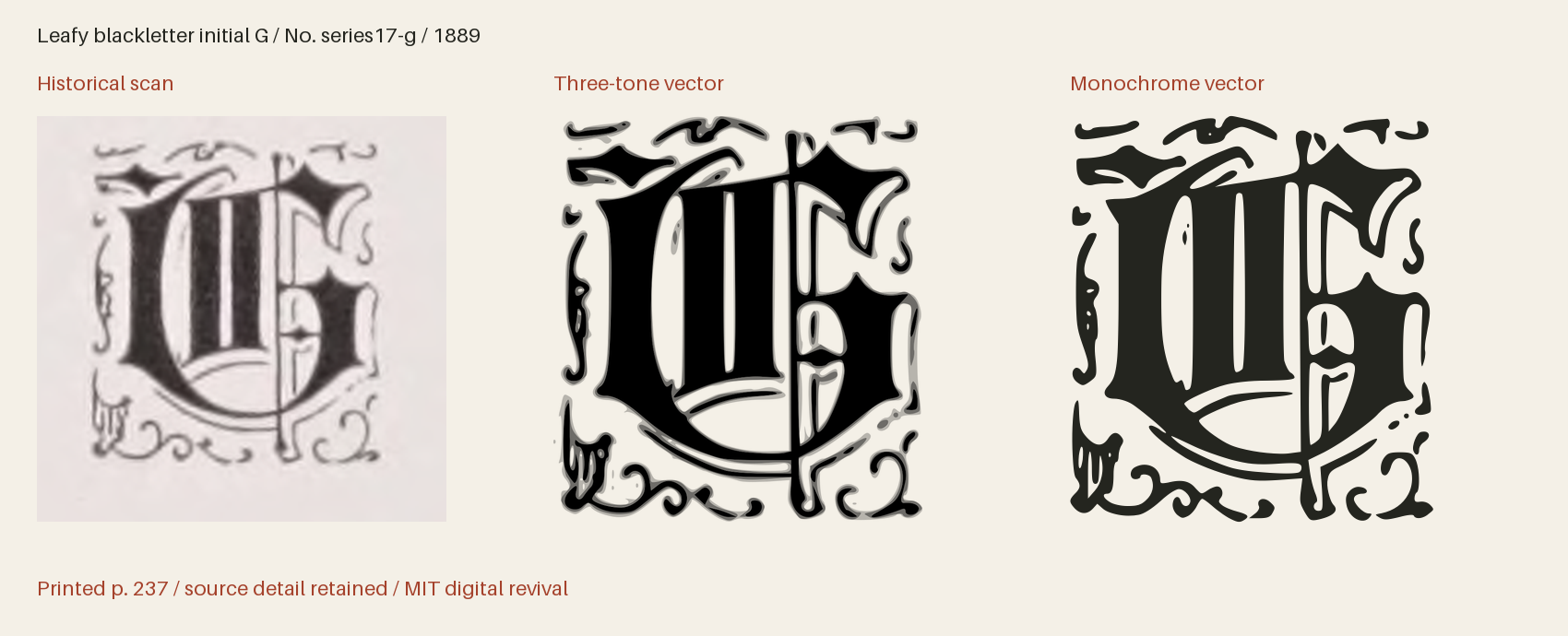 Historical scan beside the three-tone and monochrome vector revivals
