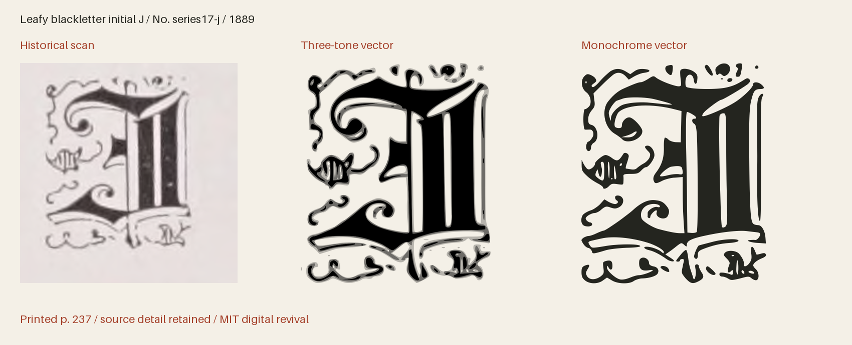 Historical scan beside the three-tone and monochrome vector revivals