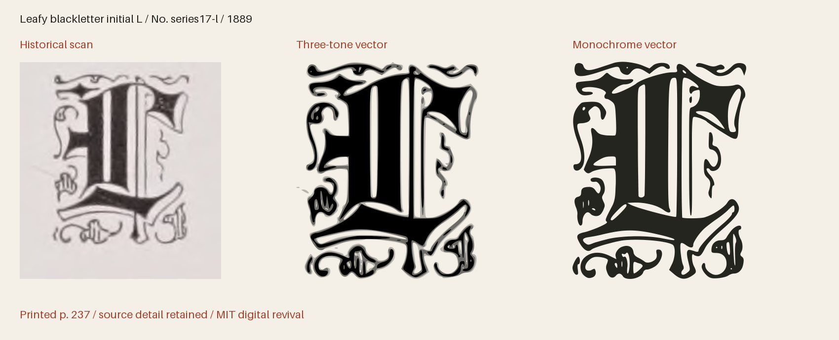 Historical scan beside the three-tone and monochrome vector revivals