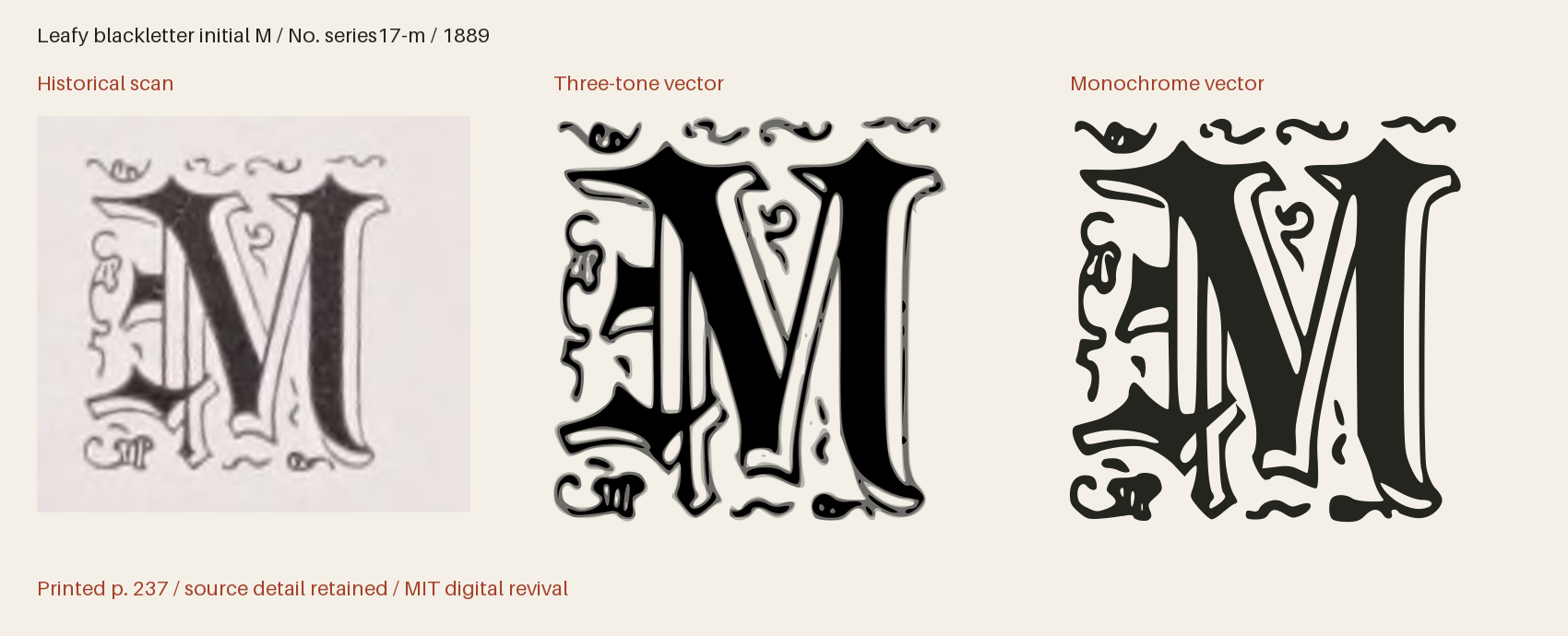 Historical scan beside the three-tone and monochrome vector revivals