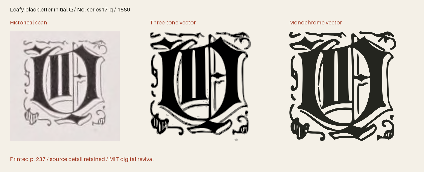 Historical scan beside the three-tone and monochrome vector revivals