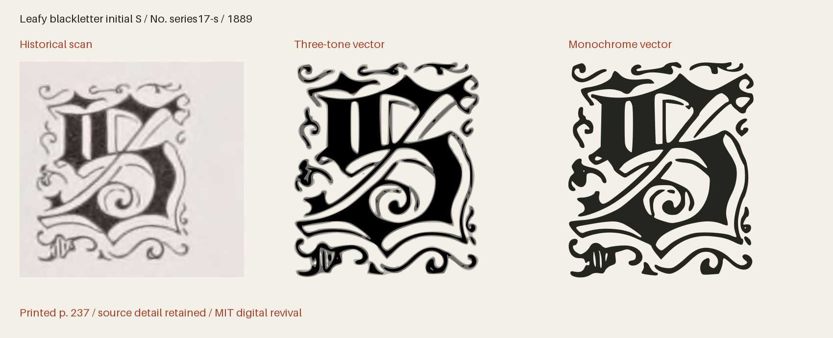 Historical scan beside the three-tone and monochrome vector revivals