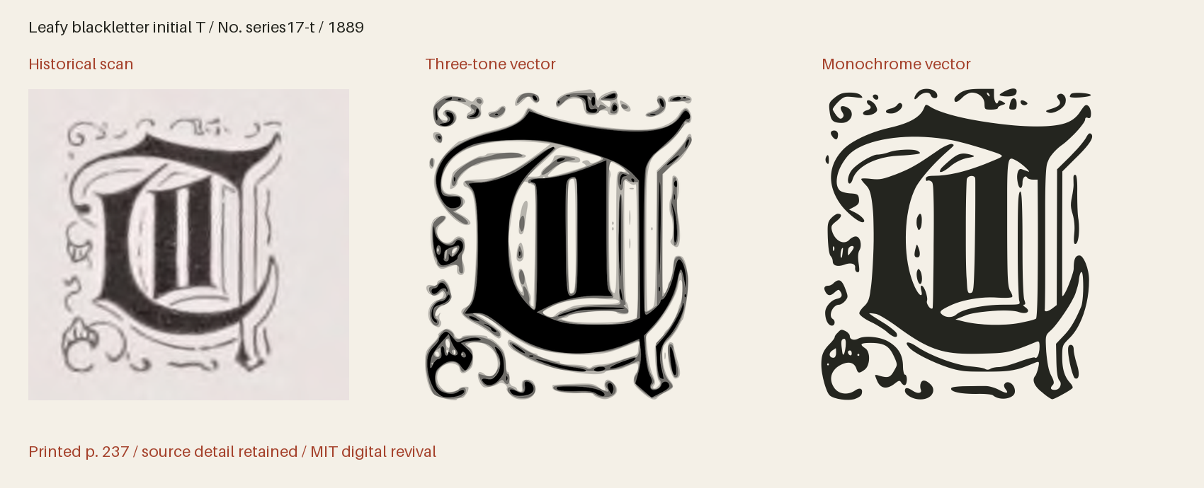 Historical scan beside the three-tone and monochrome vector revivals