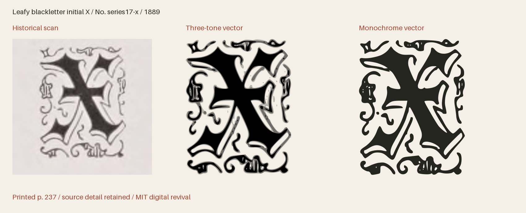 Historical scan beside the three-tone and monochrome vector revivals