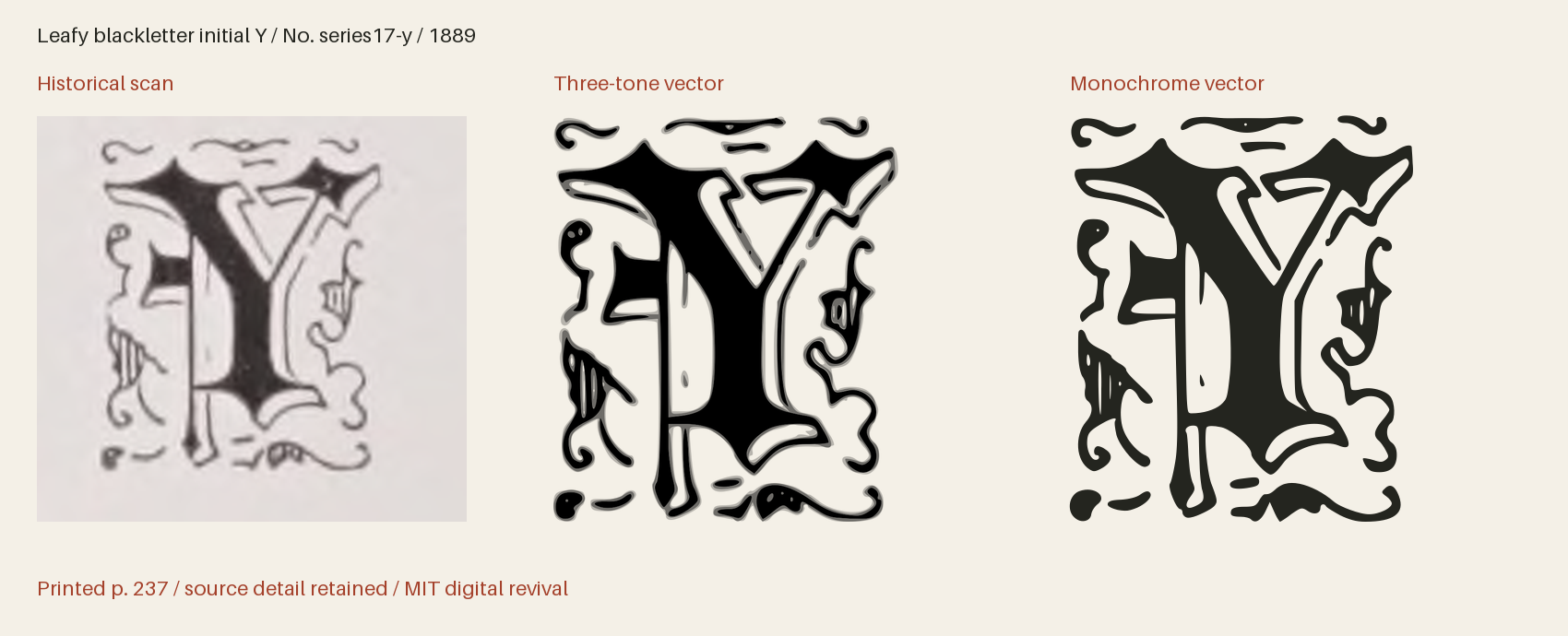 Historical scan beside the three-tone and monochrome vector revivals