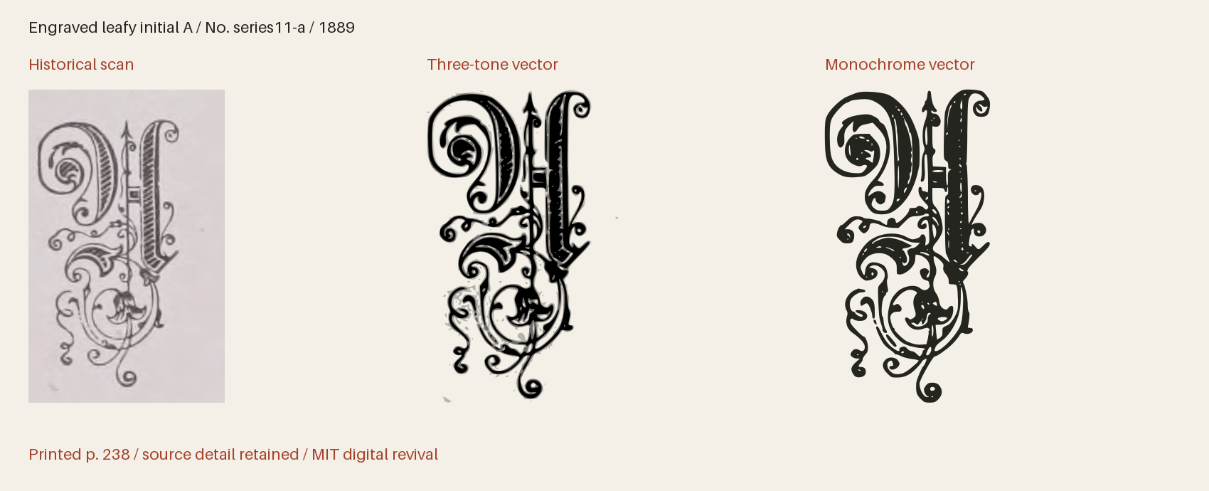 Historical scan beside the three-tone and monochrome vector revivals