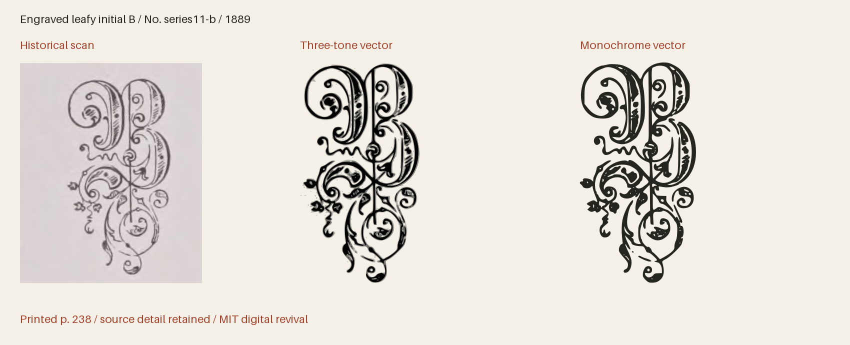 Historical scan beside the three-tone and monochrome vector revivals