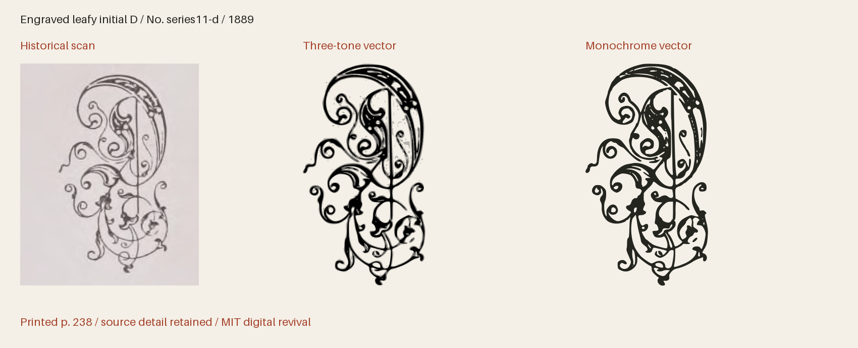 Historical scan beside the three-tone and monochrome vector revivals
