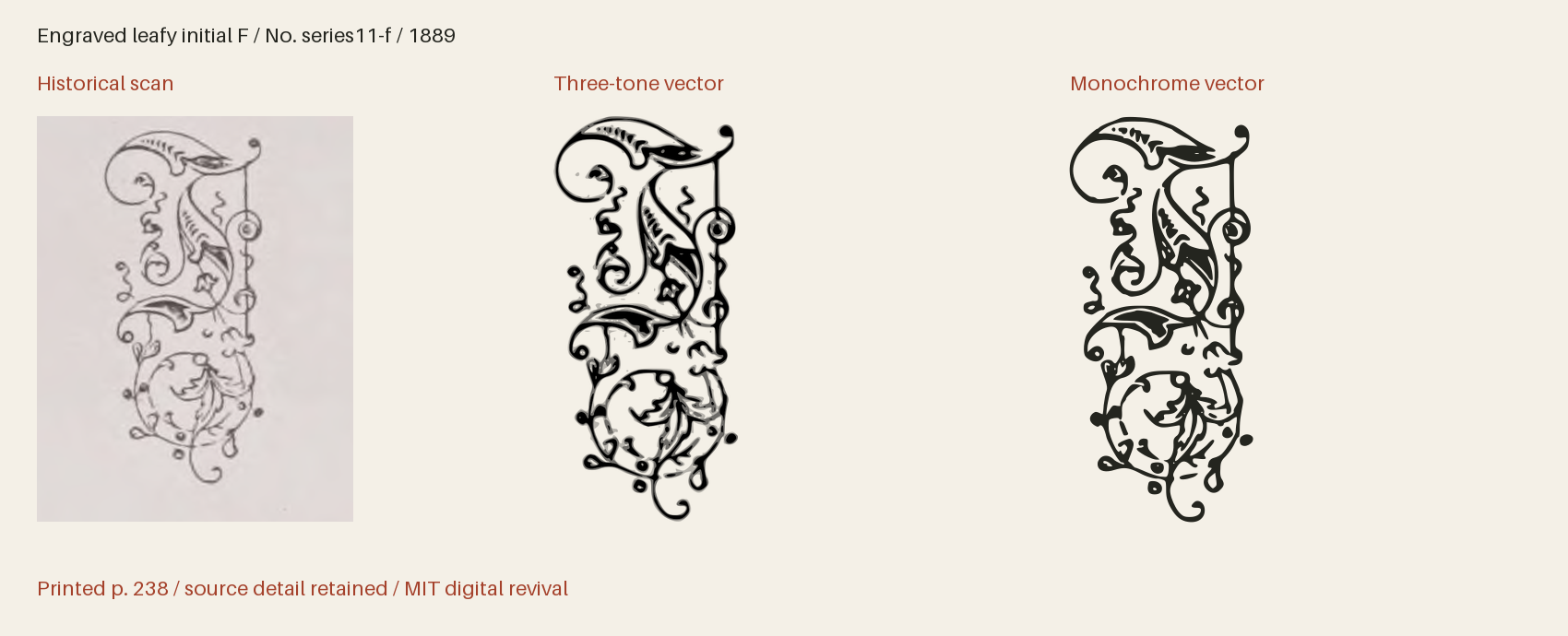 Historical scan beside the three-tone and monochrome vector revivals