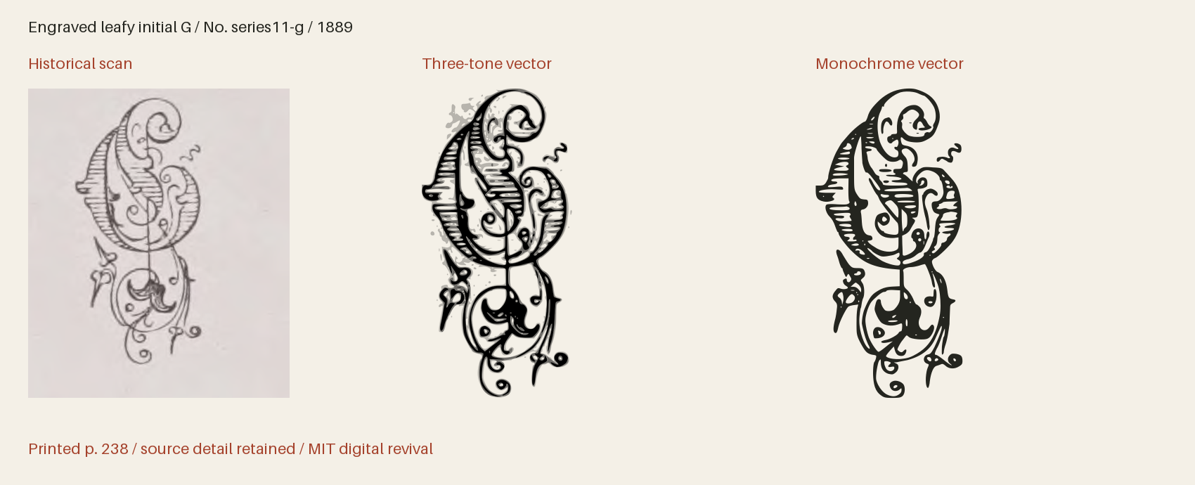 Historical scan beside the three-tone and monochrome vector revivals