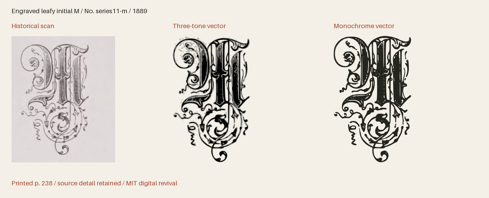Historical scan beside the three-tone and monochrome vector revivals