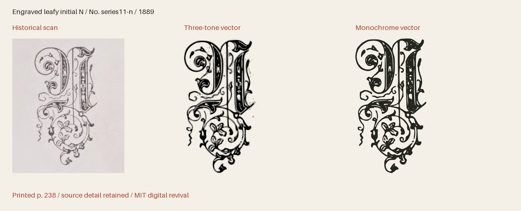Historical scan beside the three-tone and monochrome vector revivals