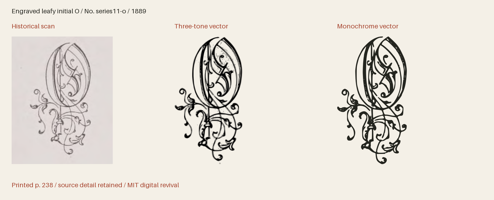 Historical scan beside the three-tone and monochrome vector revivals