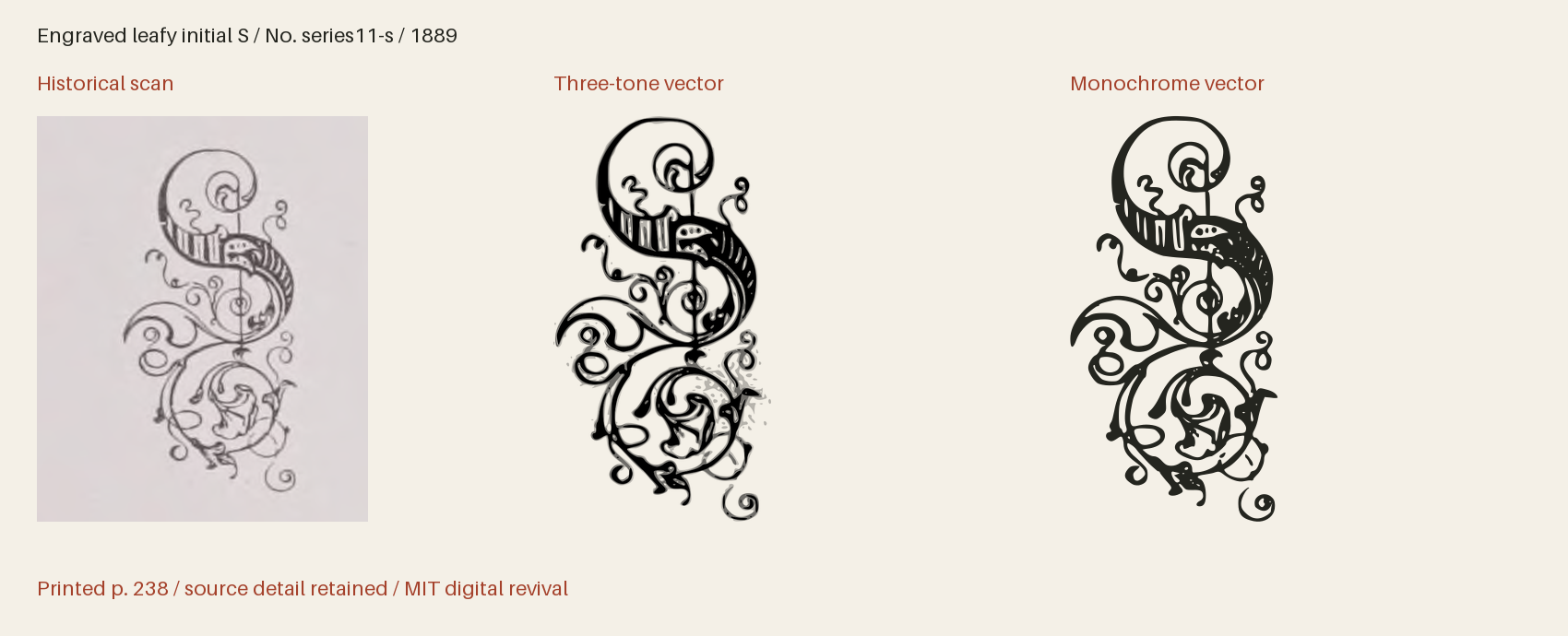 Historical scan beside the three-tone and monochrome vector revivals