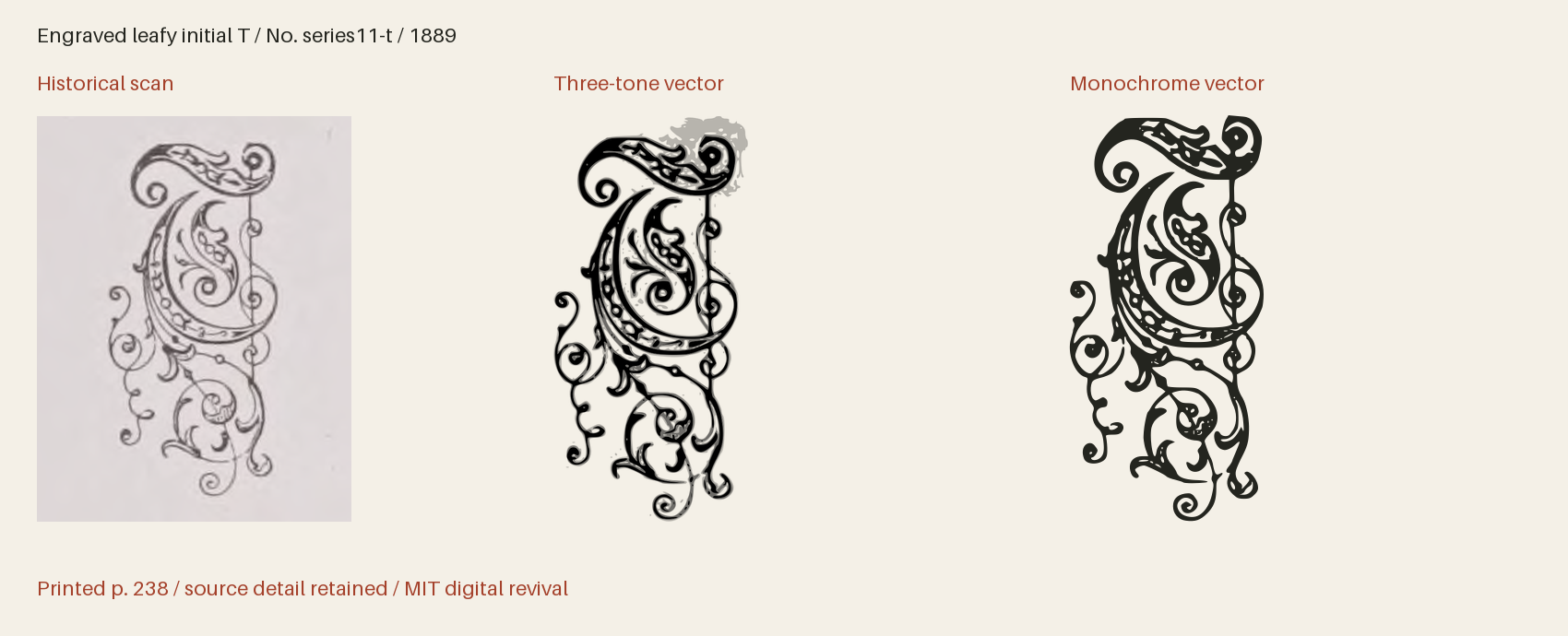 Historical scan beside the three-tone and monochrome vector revivals