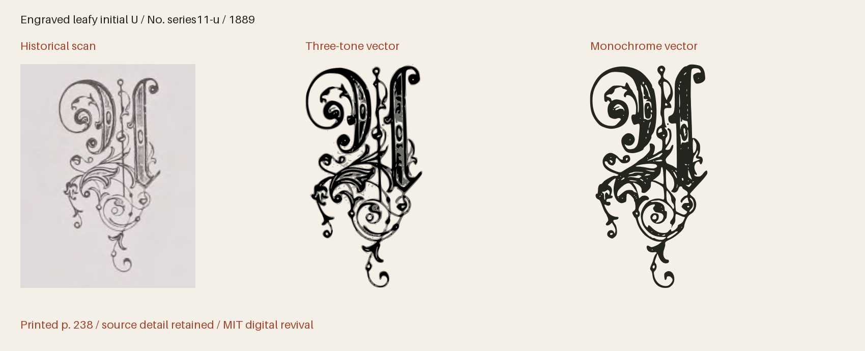 Historical scan beside the three-tone and monochrome vector revivals