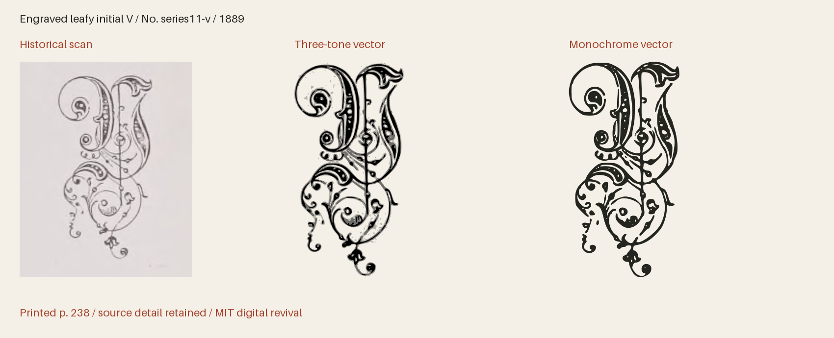 Historical scan beside the three-tone and monochrome vector revivals