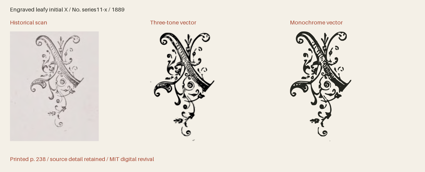 Historical scan beside the three-tone and monochrome vector revivals