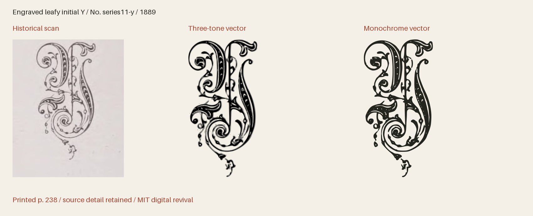 Historical scan beside the three-tone and monochrome vector revivals