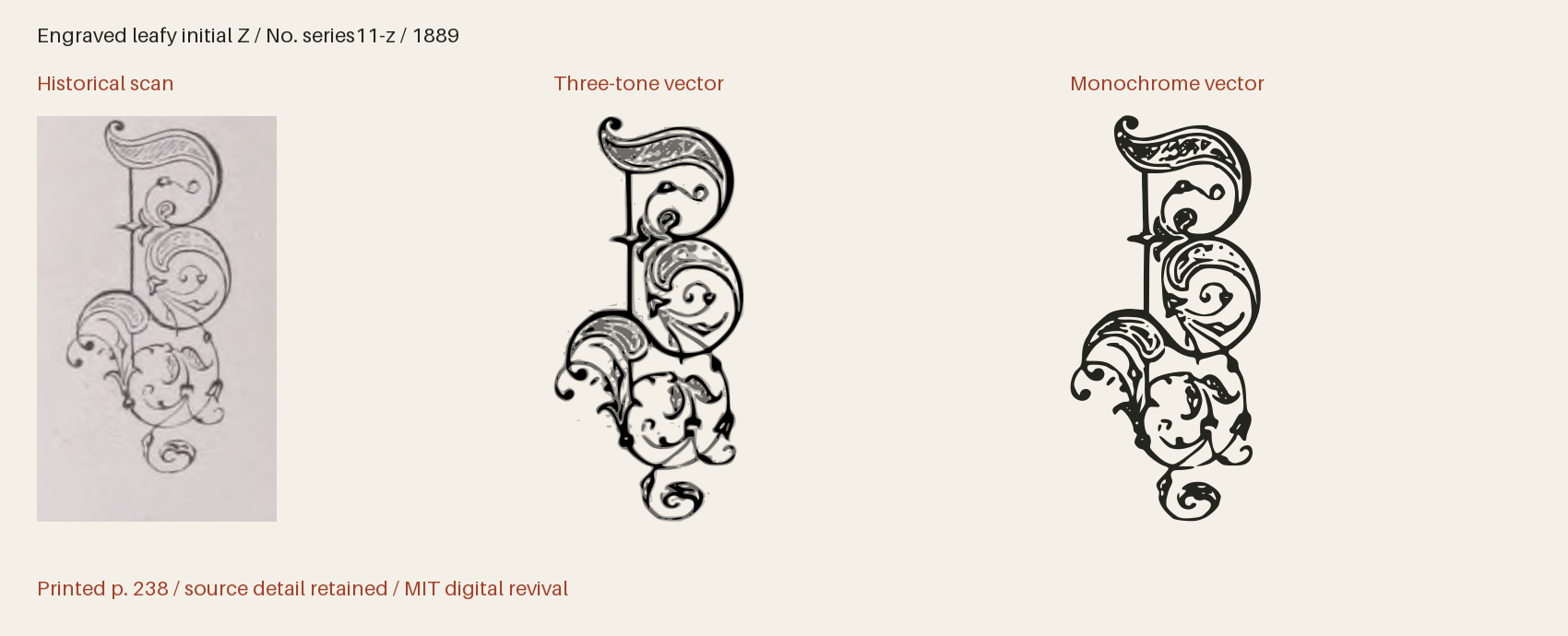 Historical scan beside the three-tone and monochrome vector revivals