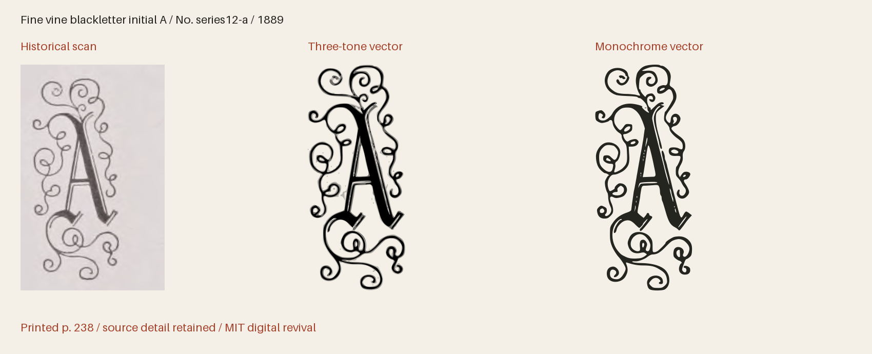 Historical scan beside the three-tone and monochrome vector revivals
