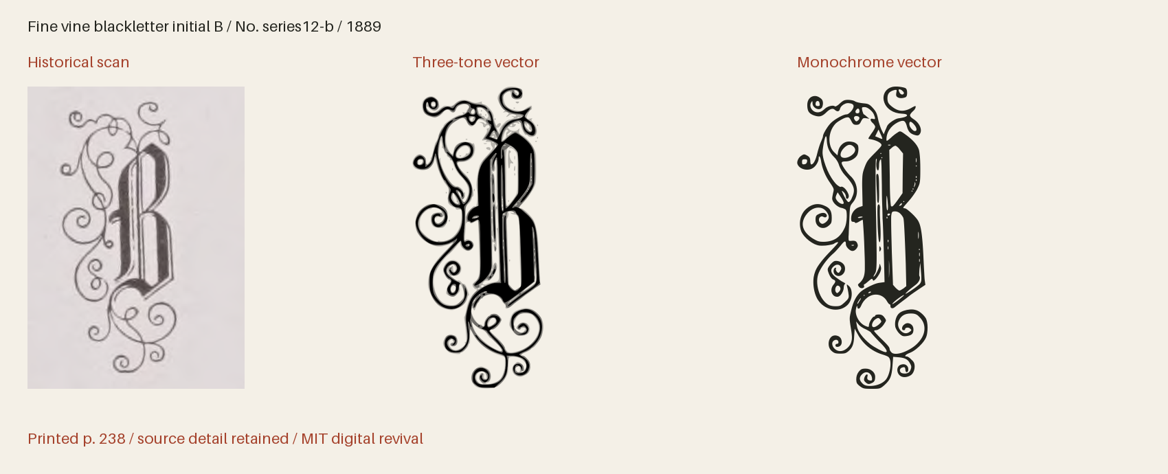 Historical scan beside the three-tone and monochrome vector revivals