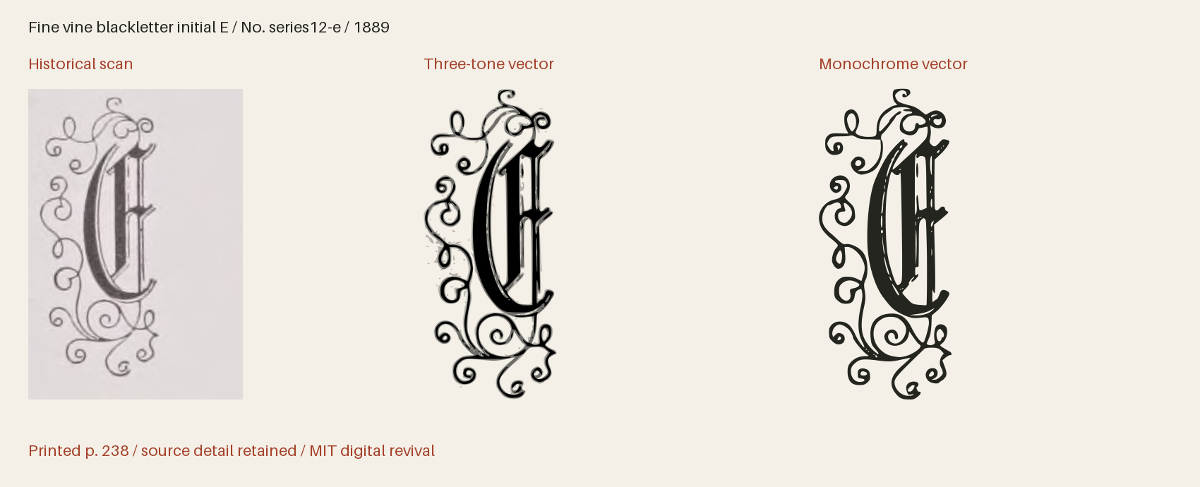 Historical scan beside the three-tone and monochrome vector revivals