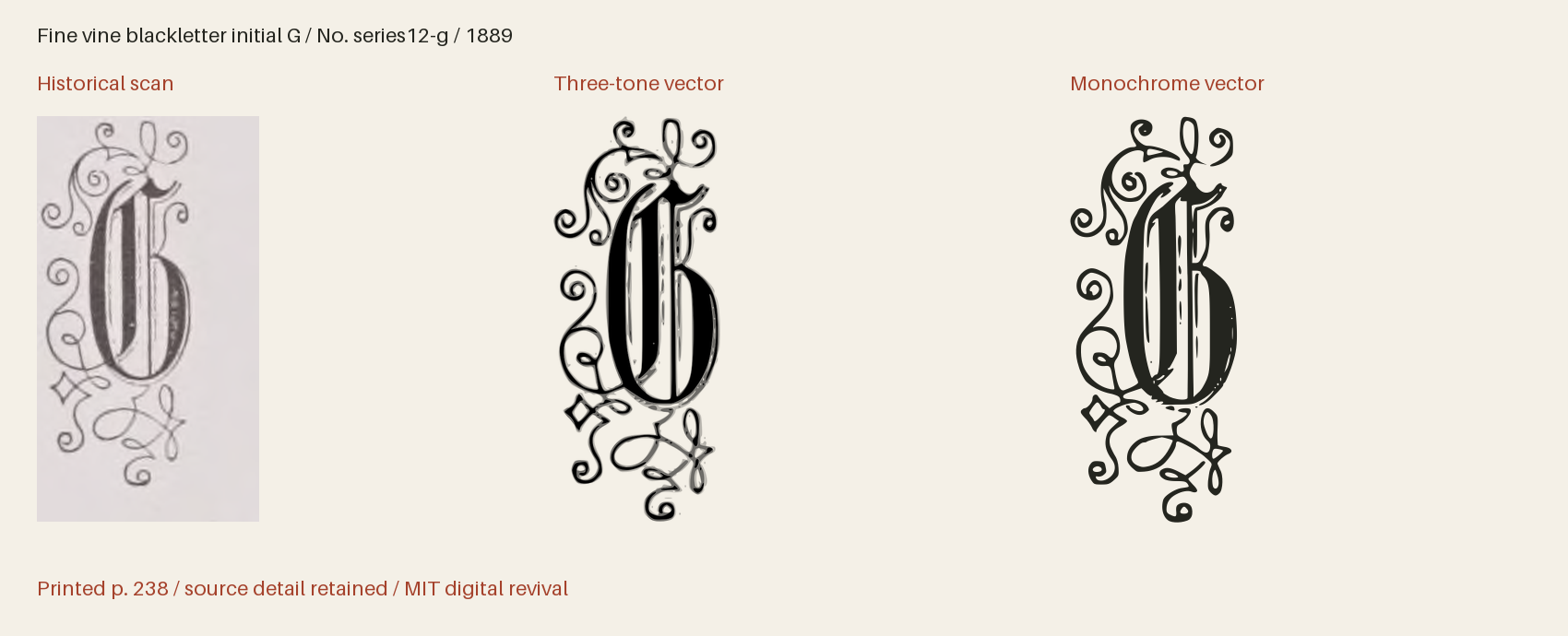 Historical scan beside the three-tone and monochrome vector revivals