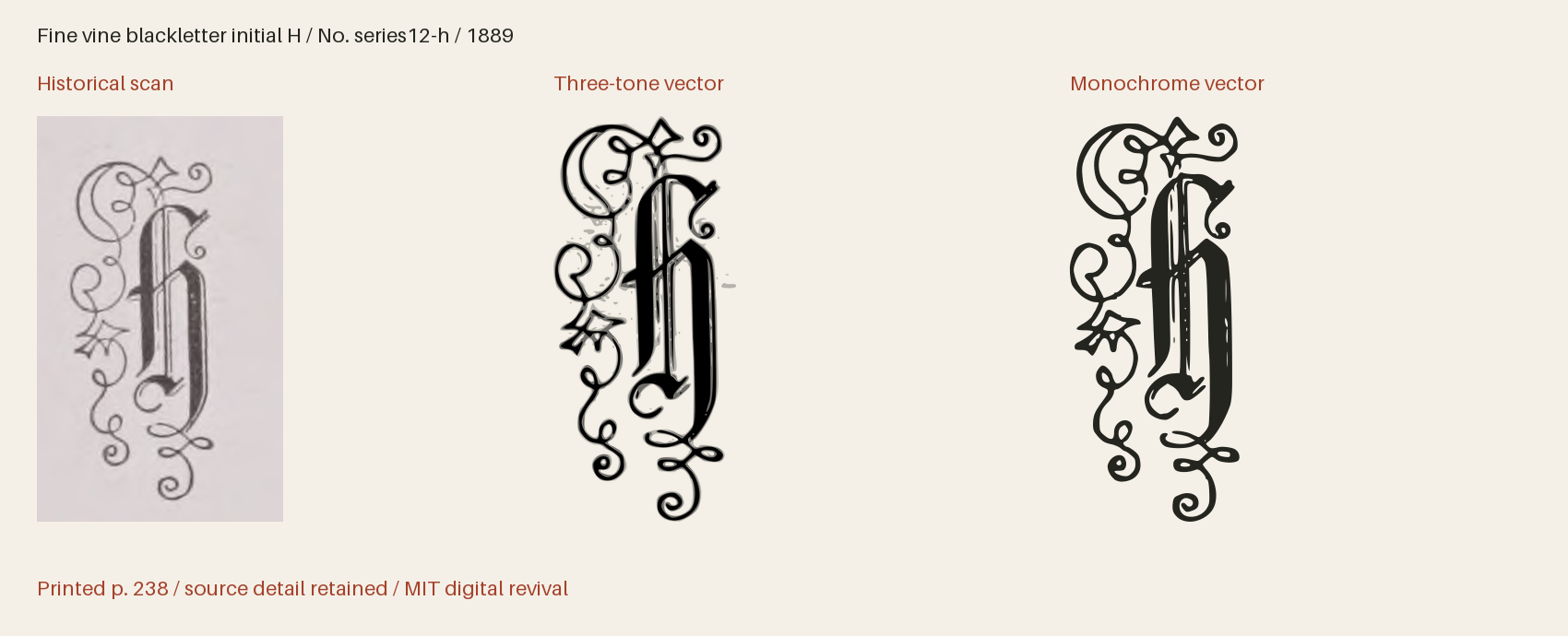 Historical scan beside the three-tone and monochrome vector revivals
