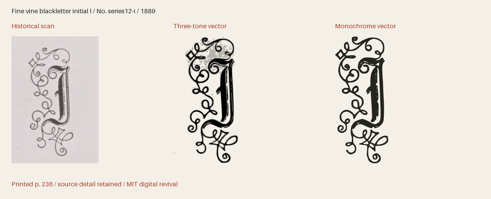 Historical scan beside the three-tone and monochrome vector revivals