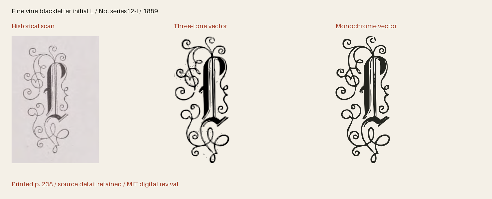 Historical scan beside the three-tone and monochrome vector revivals