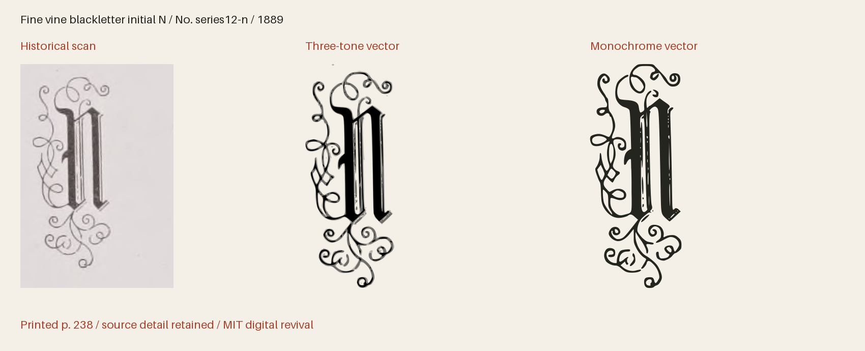 Historical scan beside the three-tone and monochrome vector revivals