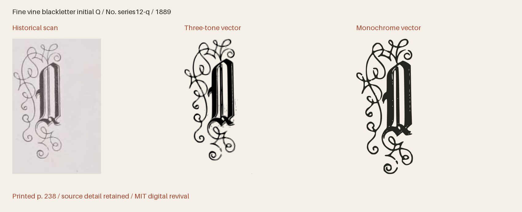 Historical scan beside the three-tone and monochrome vector revivals