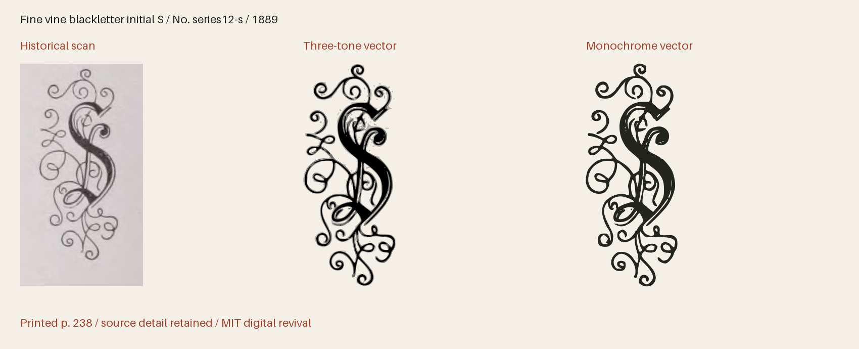 Historical scan beside the three-tone and monochrome vector revivals